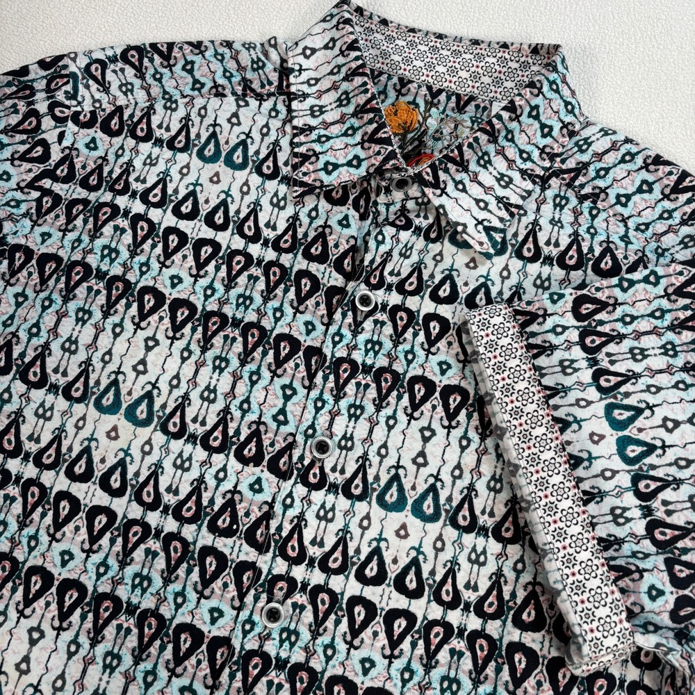 Robert Graham Shirt Men's‎ S Multicolor Classic Fit Flip Cuff Abstract Button Up